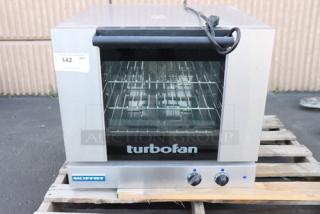 BRAND NEW Moffat Turbofan E23M3-T electric convection oven, 220-240V, 1 phase, 3 kW, no original packaging, mechanical controls.