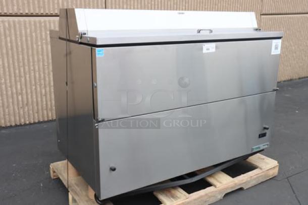 Brand new True TMC-58-S-HC milk cooler; stainless steel exterior, aluminum interior, 115V, 1 phase; S/N: 11217224.