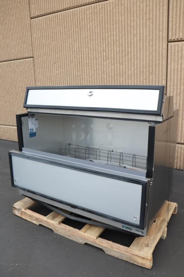 Brand new True TMC-58-S-HC milk cooler; stainless steel exterior, aluminum interior, 115V, 2.7A, 1 Phase; S/N: 11217224.