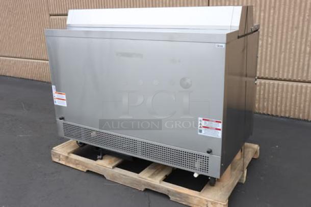 Brand new True TMC-58-S-HC milk cooler, stainless steel exterior, aluminum interior, 115V, 2.7A, 1 phase. Serial No. 11217224.