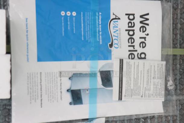 Brand new Avantco A-49R-G-HC 54" glass door reach-in refrigerator, serial number 005445656, tested, in working order.