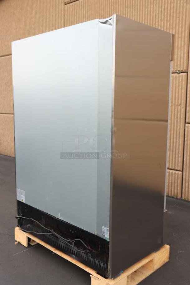 Brand new Avantco A-49R-G-HC 54" glass door refrigerator, scratch-n-dent condition, tested, working, on wooden pallet.