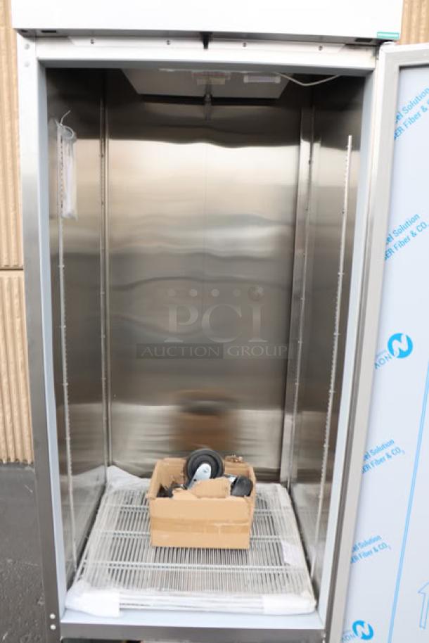 Beverage-Air HBR27HC-1 refrigerator, 30" reach-in, bottom-mounted, out of packaging with potential scratches and dents, LED lighting, 115V.