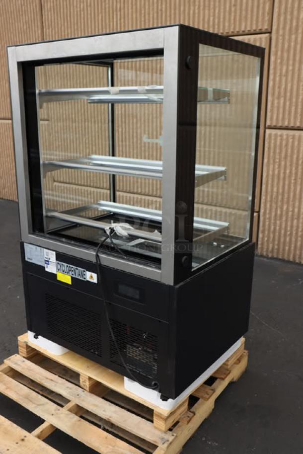 Brand new Avantco BCF-36-HC refrigerated display case, missing glass doors and shelves, serial no. 1644201150037.
