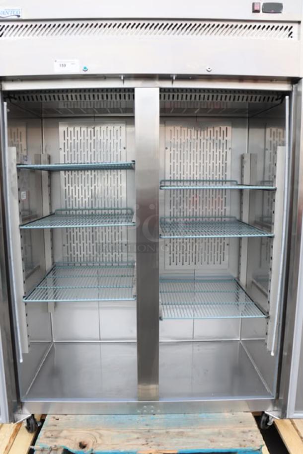 Avantco Z2-R-HC 54" stainless steel reach-in refrigerator, solid door, 115V, tested working, interior shelves shown.