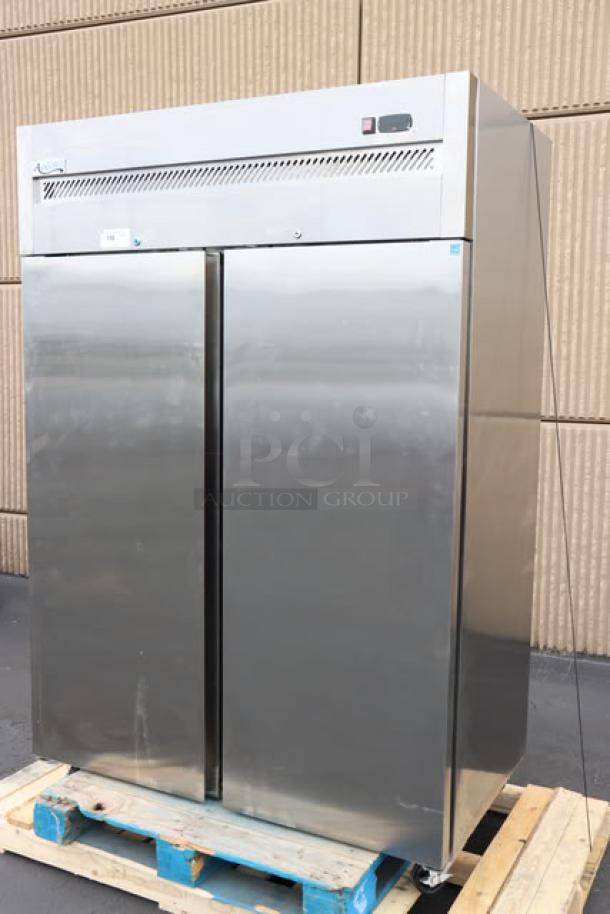 Avantco Z2-R-HC 54" stainless steel reach-in refrigerator, dual solid doors, tested working, S/N 677437445 7836 2504.