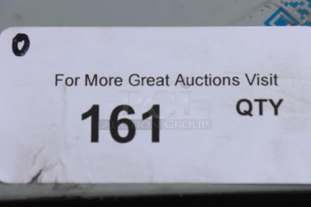 Auction label reading "For More Great Auctions Visit 161 QTY" on Scratch-N-Dent Cooking Performance Group COF-D4-M Oven.