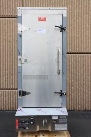 Brand new Town SM-24-L-SS 24" stainless steel smokehouse, left door hinges, 45,000 BTU, natural gas, serial #2643178.