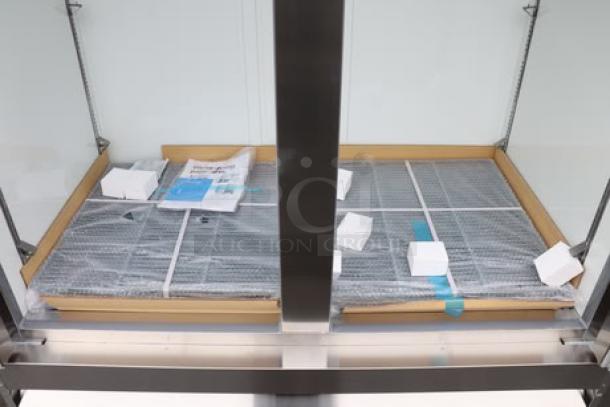 Brand new Avantco A-49F-HC 54" solid door reach-in freezer, 115 volts, 8.5 amps, 1 phase, 780 watts, out of packaging.