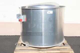BRAND NEW NAKS 52B-4500-FF Belt Drive Centrifugal Upblast Exhaust Fan, 4500 CFM, 1357 RPM, 115V, Scratch-N-Dent condition on a pallet.