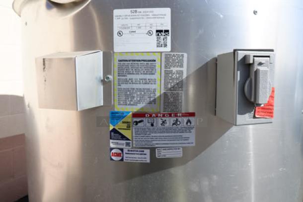 BRAND NEW NAKS 52B-4500-FF Belt Drive Centrifugal Upblast Exhaust Fan, 4500 CFM, 1357 RPM, 115V, Single Phase, Serial Number 20241203. Visible safety and warning labels.