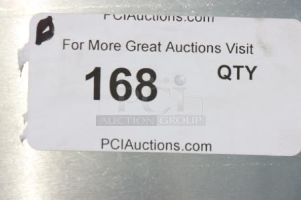 Alt text: Auction label showing "168 QTY" from PCI Auctions on a NAKS 52B-4500-FF exhaust fan unit.