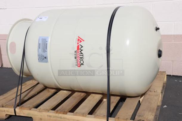 Amtrol Therm-X-Trol ST-210V 86 Gallon Vertical Expansion Tank, new, minor scratches/dents, tags visible on white tank.