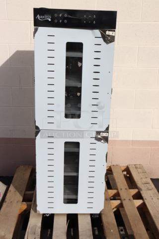 Avantco LT105 32 Tray Stainless Steel Food Dehydrator, glass doors, minor scratch, 220V, 3000W, brand new condition.