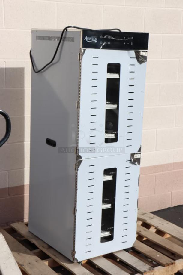 Brand new Avantco LT105 32 Tray Stainless Steel Food Dehydrator with glass doors, minor scratch, 220V, 3000W.