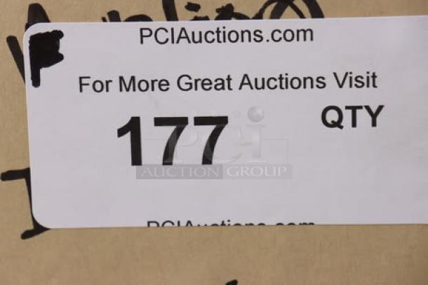 Sticker showing "PCIAuctions.com," auction info, and item number 177 on the packaging.