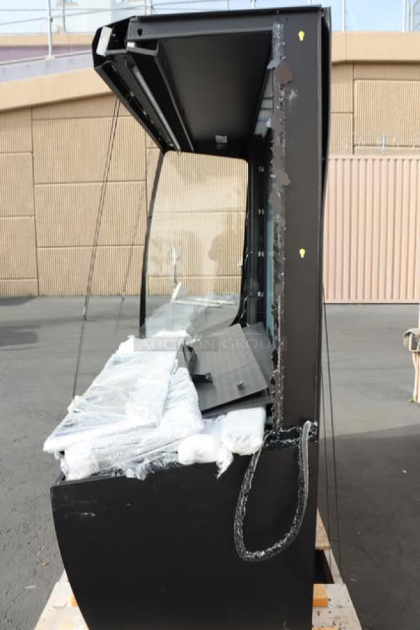 BRAND NEW Federal Industries VRSS7278C-QS curved refrigerated merchandiser, black, 71.25", missing left glass panel.