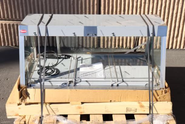 Hatco GRHD-3P stainless steel merchandiser, missing sliding doors, 45 1/2", 1,350W, 120V, new, out of packaging.