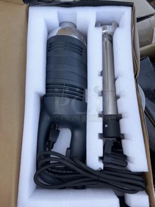Brand new AvaMix IBHD12 heavy-duty variable speed immersion blender, 12-inch shaft, 1 1/4 hp, in packaging.