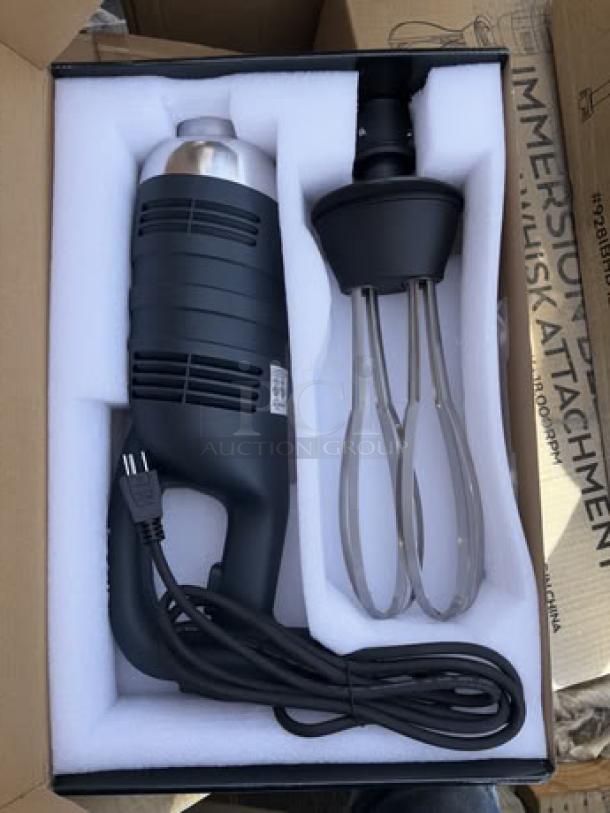 BRAND NEW! AvaMix IBHDW10 Heavy-Duty Immersion Blender, 10" Whisk, 1 1/4 hp, variable speed, boxed, pristine condition.