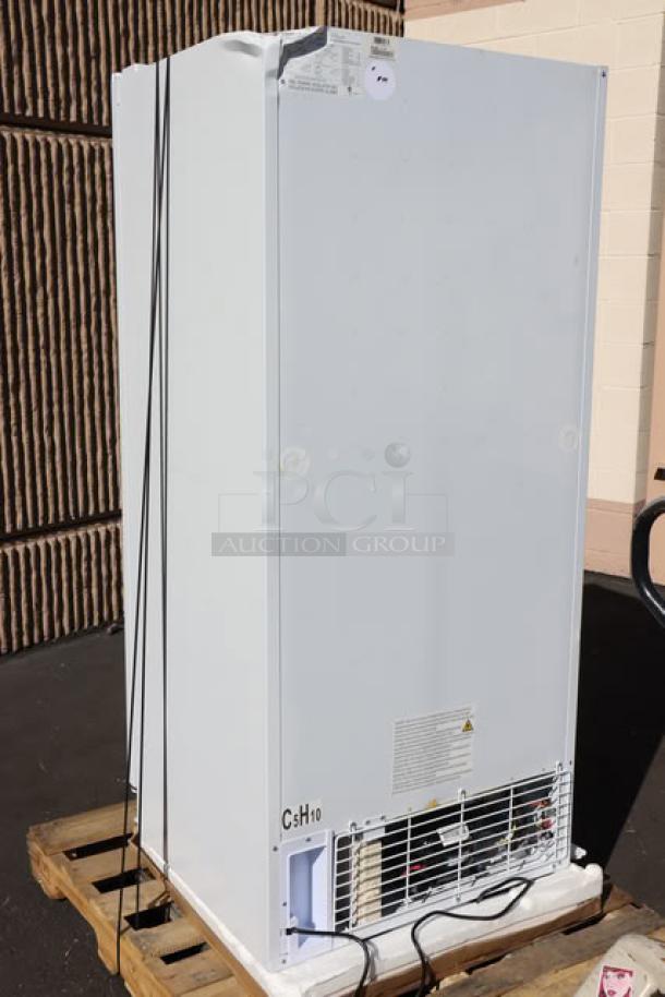 Brand new Danby DUF167A5WDD Designer 16.7 cu. ft. white freezer, scratch-n-dent, solid door, in working order, on pallet.