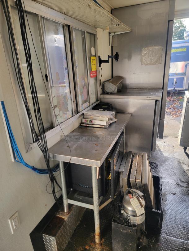 2019 Diamond Cargo 16' food trailer with stainless steel interior, prep stations, and HVAC. Features visible kitchen setup.