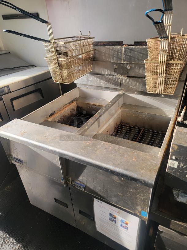 2019 Diamond Cargo 16' food trailer with Pitco fryer, stainless steel interior, and REEF Kitchens operation details visible.