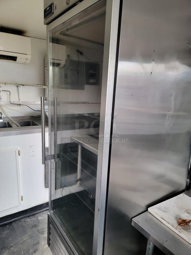 2019 Diamond Cargo 16' food trailer interior with Arctic Air R290 refrigeration, Mitsubishi HVAC, and multi-basin sink.