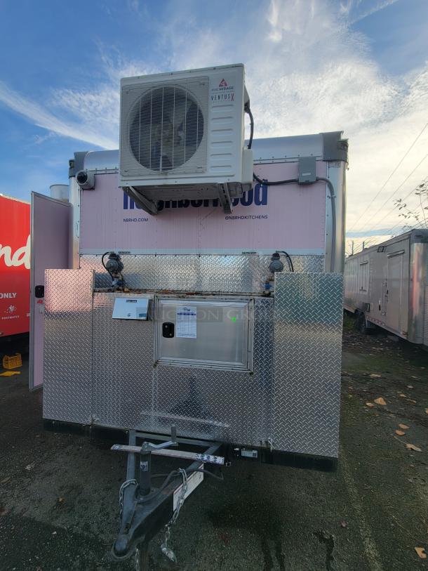 2020 Diamond Cargo 16' food trailer with HVAC unit, diamond plate exterior, ready for operation, VIN: 1Z9Z1EH23MP475450.