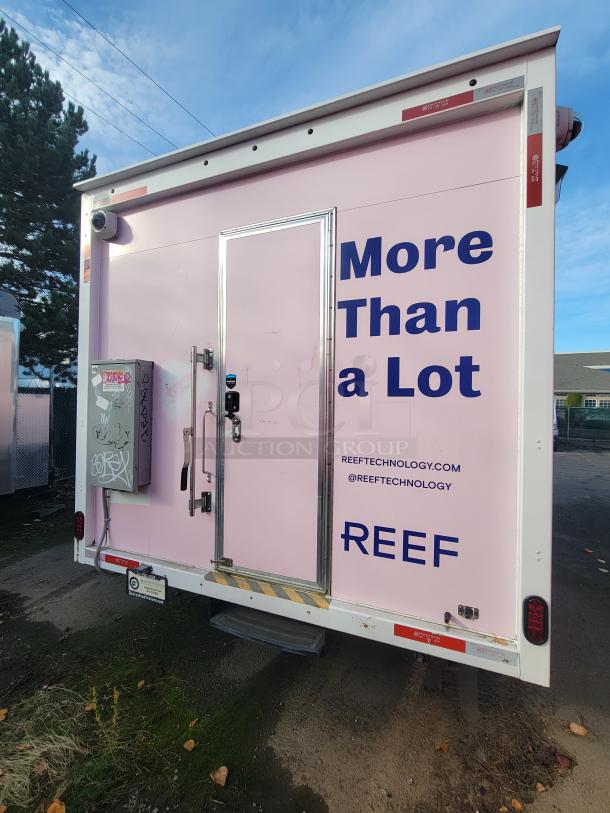 2020 Diamond Cargo 16' food trailer with pink exterior, commercial appliances, and "More Than a Lot" written on the side.