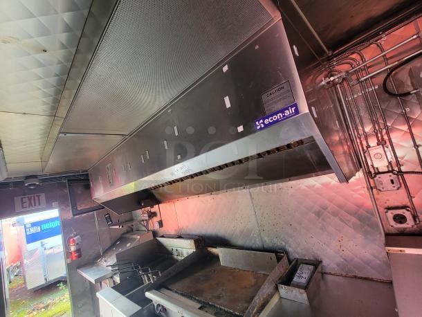 2020 Diamond Cargo 16' food trailer interior with Econ-Air ventilation system, commercial appliances, and stainless steel surfaces.