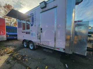 Quality 2020 16' mobile kitchen food trailer, pink exterior, designed for high-volume food service. VIN: 1Z9Z1EH23LP475396.