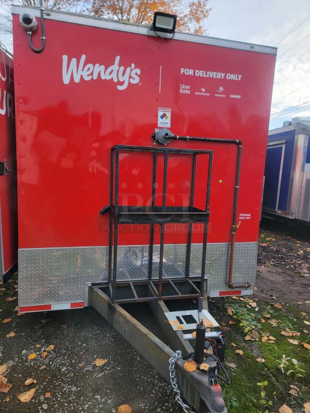 2021 Wendy's Mobile Ghost Kitchen trailer, 28', custom-built, red exterior, commercial-grade equipment, for delivery only.