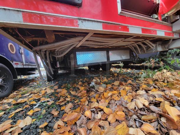 2021 Wendy’s Mobile Ghost Kitchen, red exterior, triple axle, high-end commercial trailer with visible wiring and diamond-plated panel.