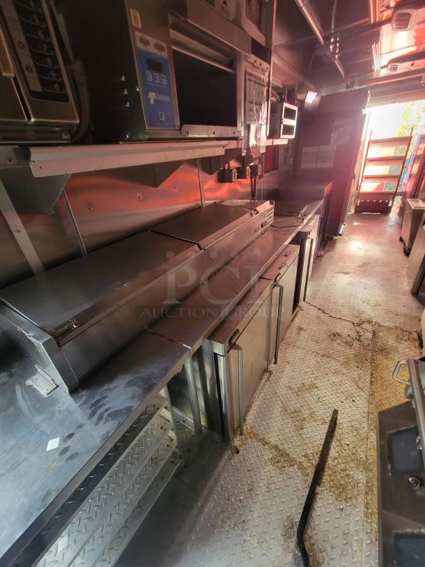 2021 Wendy's Mobile Ghost Kitchen trailer interior, fully equipped with high-end commercial appliances for fast food preparation.