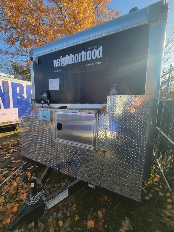 2021 Quality 24' Food Trailer, stainless steel, fully equipped, tandem axle, Neighborhood Kitchens branding, VIN: 1Z9Z1ET20MP475459.