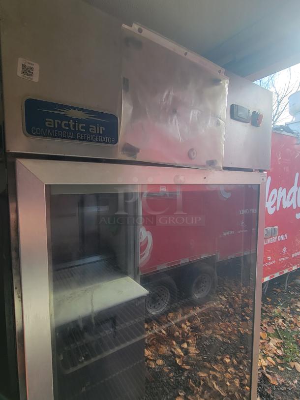 Arctic Air commercial refrigerator in a 2020 Diamond Cargo food trailer, showcasing heavy-duty build and professional-grade equipment.