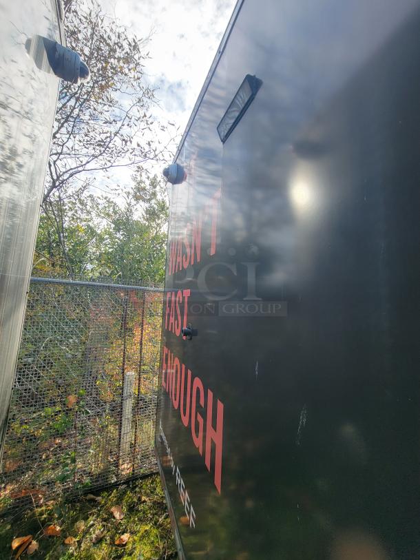 2021 SDG 20' Mobile Market Trailer with red text "FAST ENOUGH" visible. Robust design, ideal for mobile kitchens.