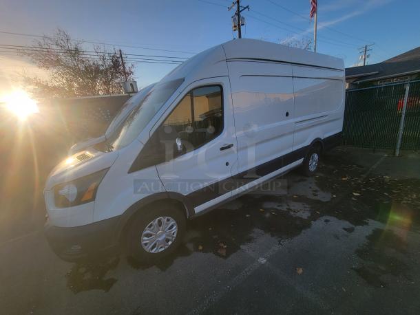 2020 Ford Transit-350 High Roof Extended Cargo Van, commercial fleet, under 2,600 miles, 3.5L PFDI V6, safety partition.