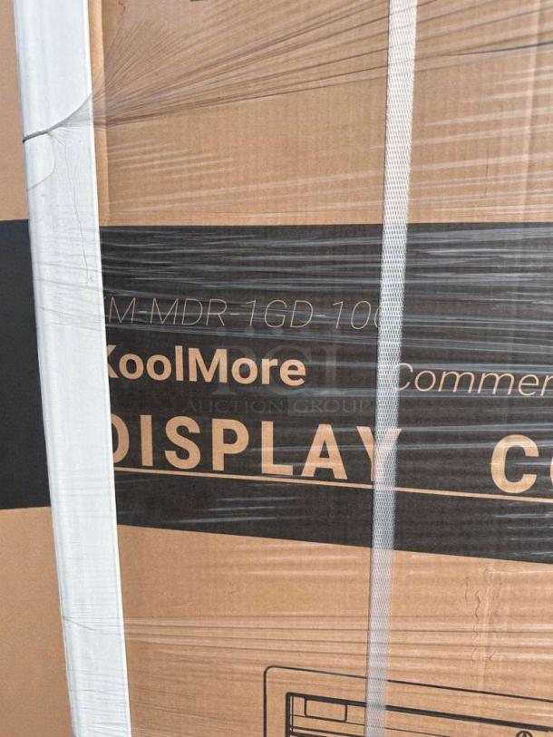 Brand New KoolMore Commercial Display Refrigerator Box, Model MDR1GD12C. Labeled as Scratch & Dent.