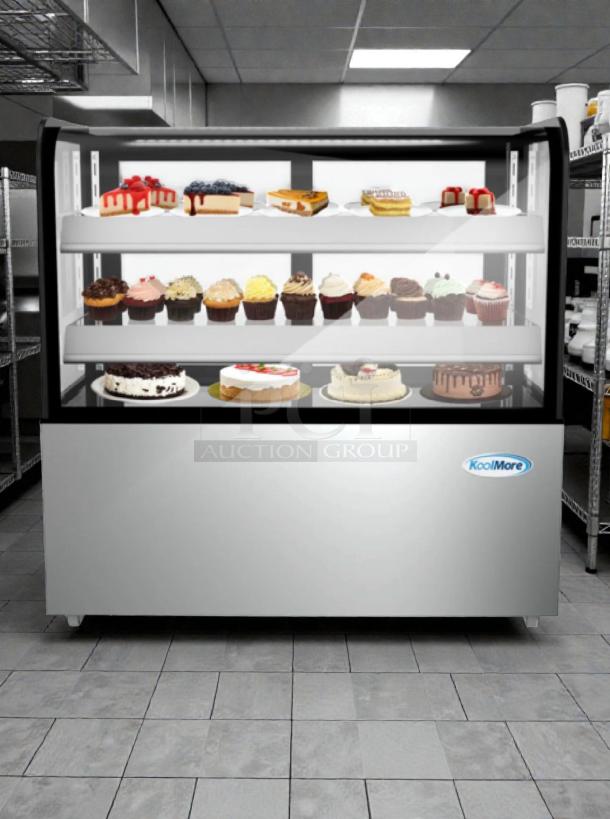 KoolMore Refrigerated Bakery Display Case, model KML-L-BDC-0031, brand new condition, scratch & dent.