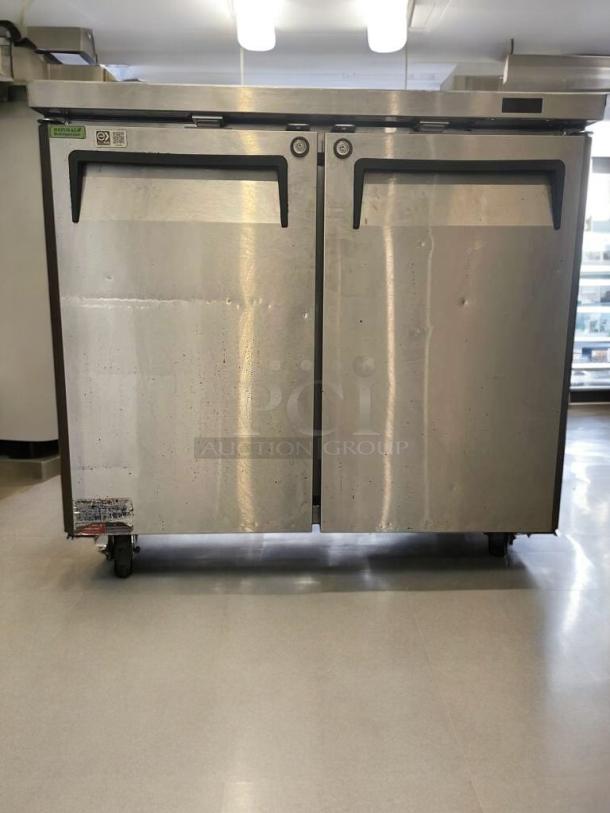 Turbo Air MUF-36-N undercounter refrigerator, excellent condition, 115V, single phase, fully tested, stainless steel, on casters.