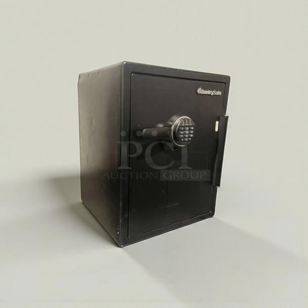 Polished SentrySafe commercial digital safe, electronic keypad, fully tested, black finish, model SEN-S-SAFE-0071.