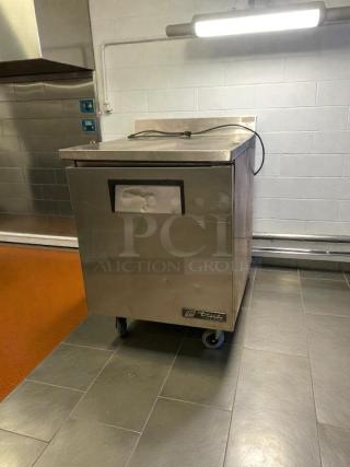 True TWT-27F Undercounter Freezer, premium condition, 115V single phase, stainless steel, caster wheels, True Manufacturing.