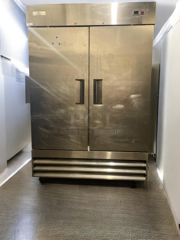 High-grade Cooler Depot XB54F-HC commercial reach-in refrigerator, stainless steel, dual doors, tested, 115V/single phase.