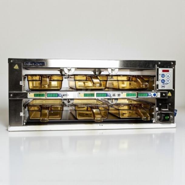 Prince Castle EHBP23 heated holding bin in pristine condition, 120V/single phase, fully tested, with control panel and bins.