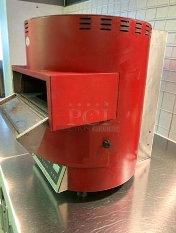 TurboChef FIRE Countertop Pizza Oven, single deck, 208–240V, red, TurboChef model FIRE, used condition, Carrollton, TX, USA.