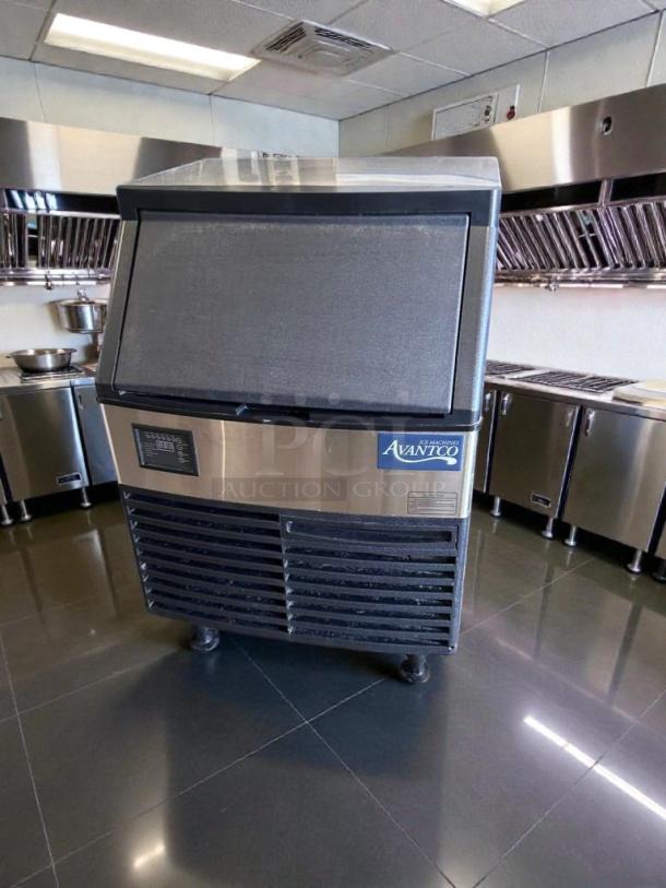 Avantco UC-210A undercounter ice machine, air cooled, 115V, tested, operational, stainless steel, excellent condition.