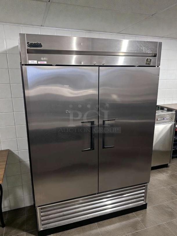 True TS-49 2-door stainless steel reach-in refrigerator. Premium condition, NSF & UL listed, fully tested, operational.