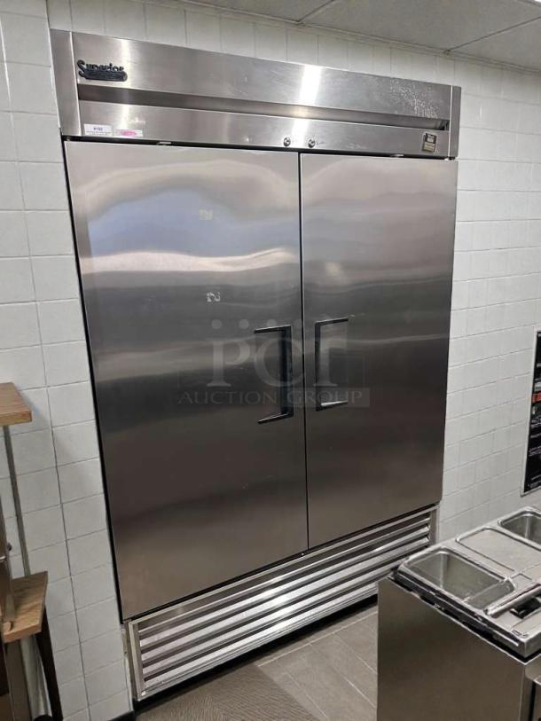 True TS-49 2-door stainless steel commercial refrigerator, premium condition, NSF & UL listed, fully tested, 115V.
